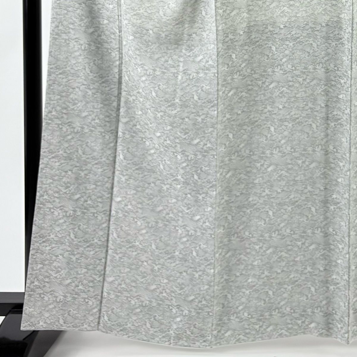 小紋 身丈162 cm 裄丈66 M 袷 波 鳥 灰色 正絹 名品