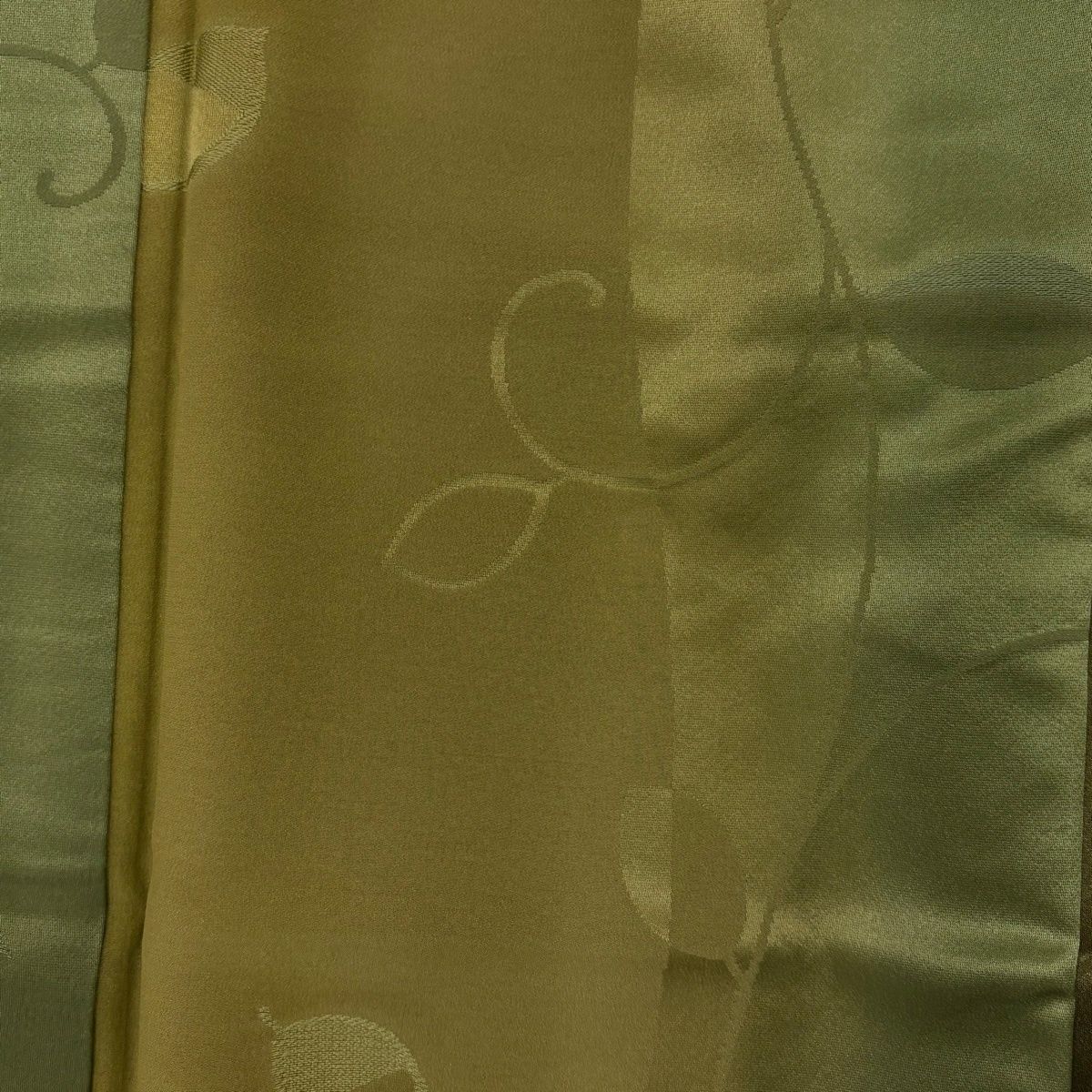  道中着 身丈91 cm 裄丈65 M 和装コート 地紋 ぼかし 鶯色 正絹 羽織 着物 浴衣