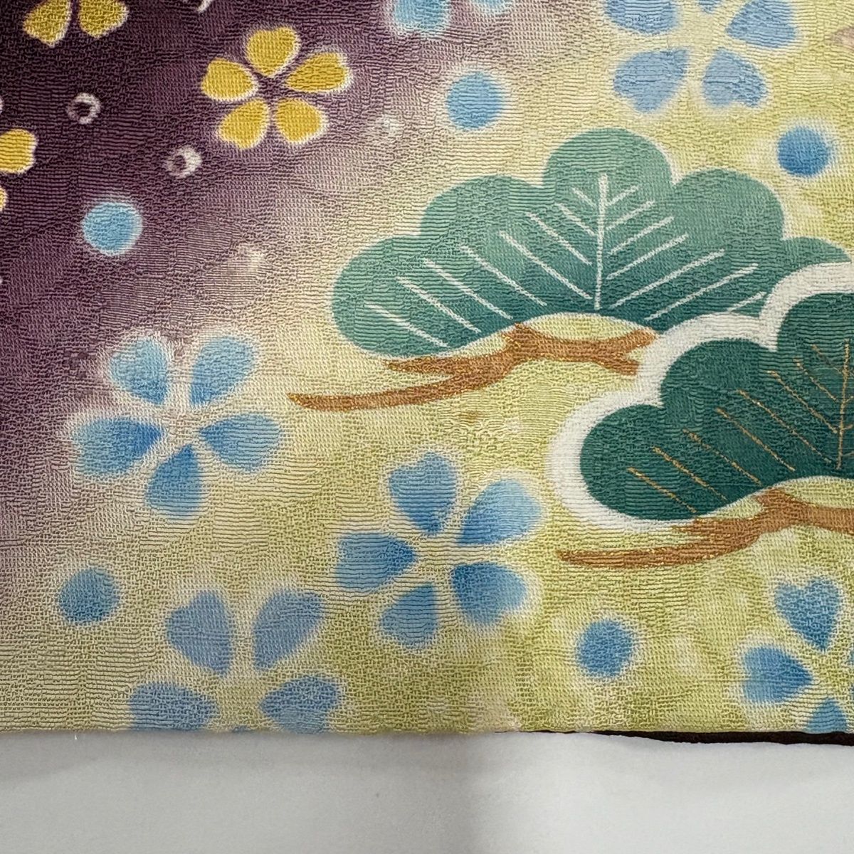  訪問着 身丈165 cm 裄丈66.5 M 袷 雪輪 桜 金彩 ぼかし 濃紫 正絹 名品 訪問着 付け下げ 着物