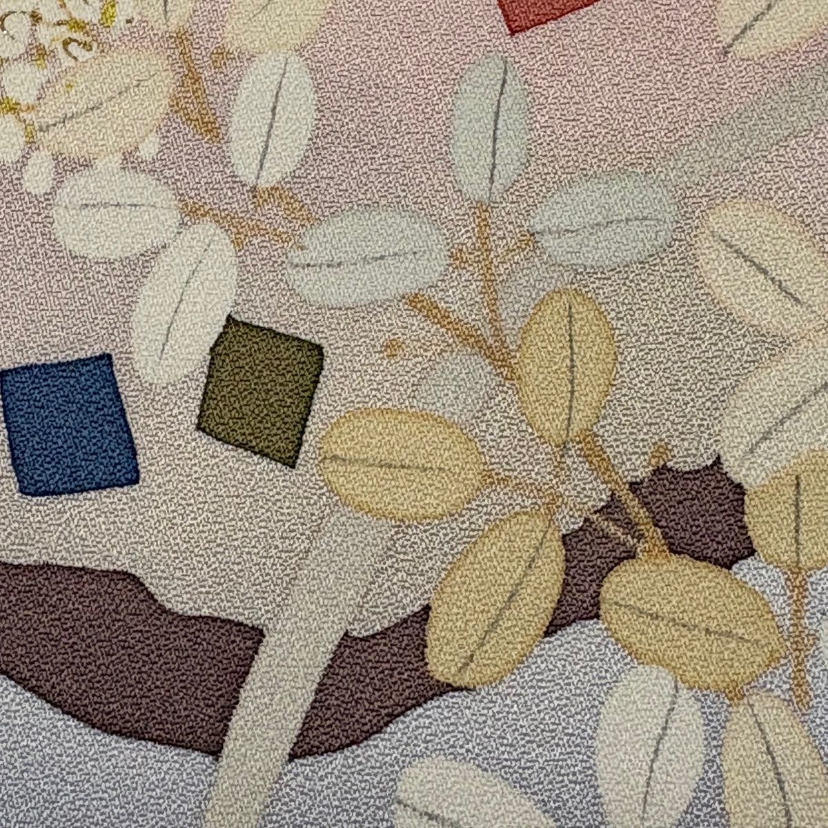  訪問着 身丈170 cm 裄丈69 L 袷 落款 草花 ぼかし 金彩 ベージュ 正絹 訪問着 付け下げ 着物