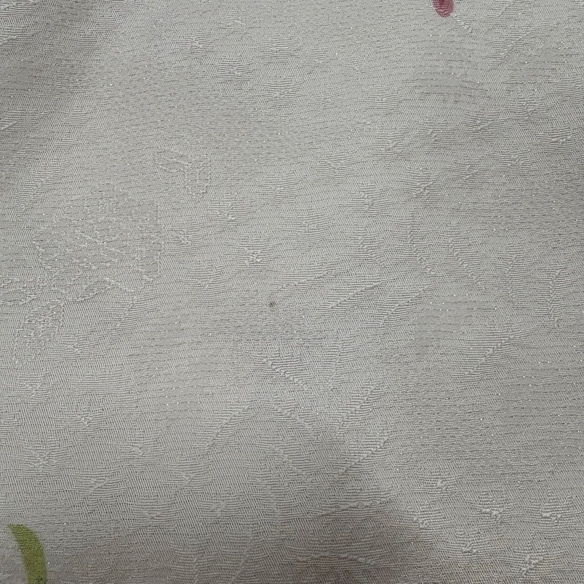  振袖 身丈176 cm 裄丈68 L 袷 草花 銀通し 刺繍 クリーム 正絹 名品 振袖 着物