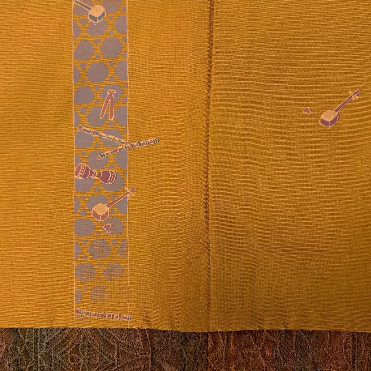  道行 身丈91 cm 裄丈64.5 M 和装コート 角衿 七宝 花 刺繍 赤茶 正絹 羽織 着物 浴衣