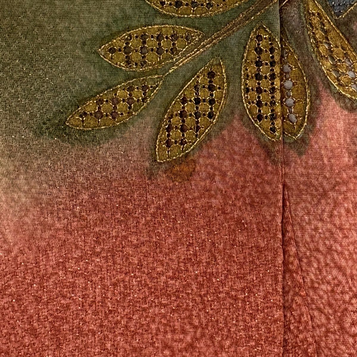  訪問着 身丈166 cm 裄丈67 5 L 袷 藤 刺繍 金通し 濃ピンク 正絹 訪問着 付け下げ 着物