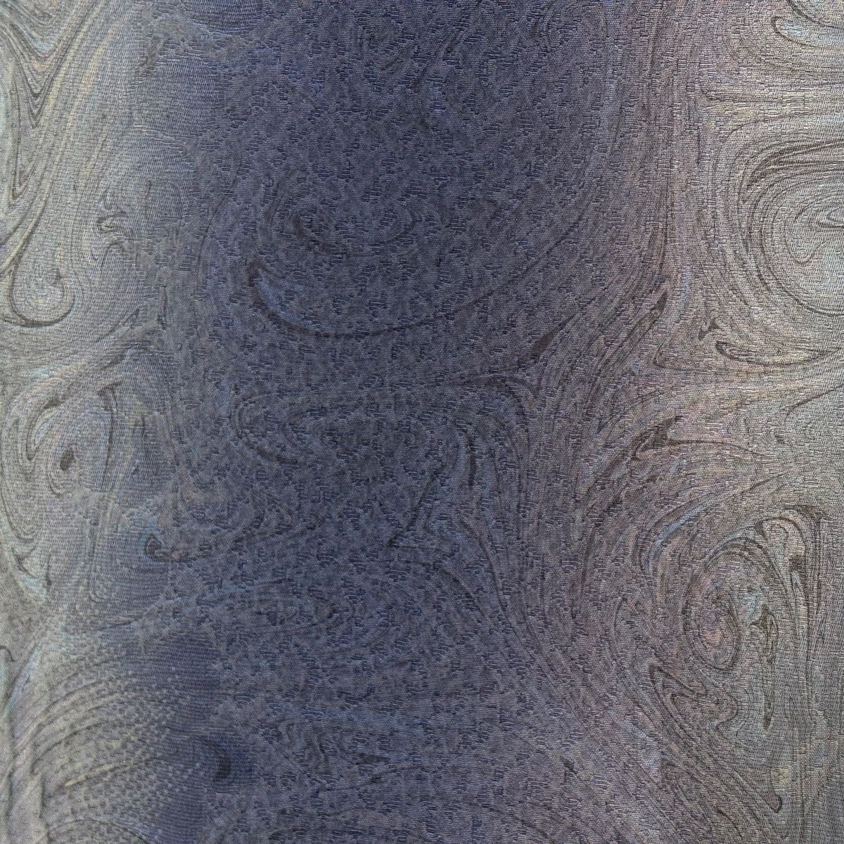  小紋 身丈160 cm 裄丈69 L 袷 墨流し 地紋 ぼかし 藍色 正絹 名品 小紋 着物