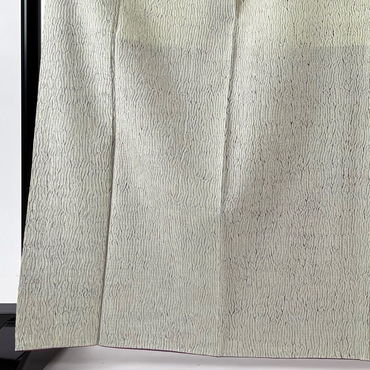 小紋 身丈166.5 cm 裄丈68 L 袷 開き名古屋セット 幾何学 絞り 薄緑 正絹 名品