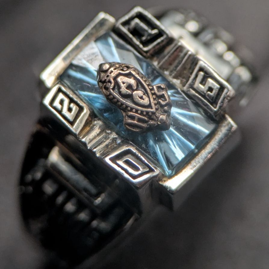 2015年 アメリカ 米国 バルフォア社 CEL ブルーストーン イーグルモチーフ スクールリング 12号 BALFOUR