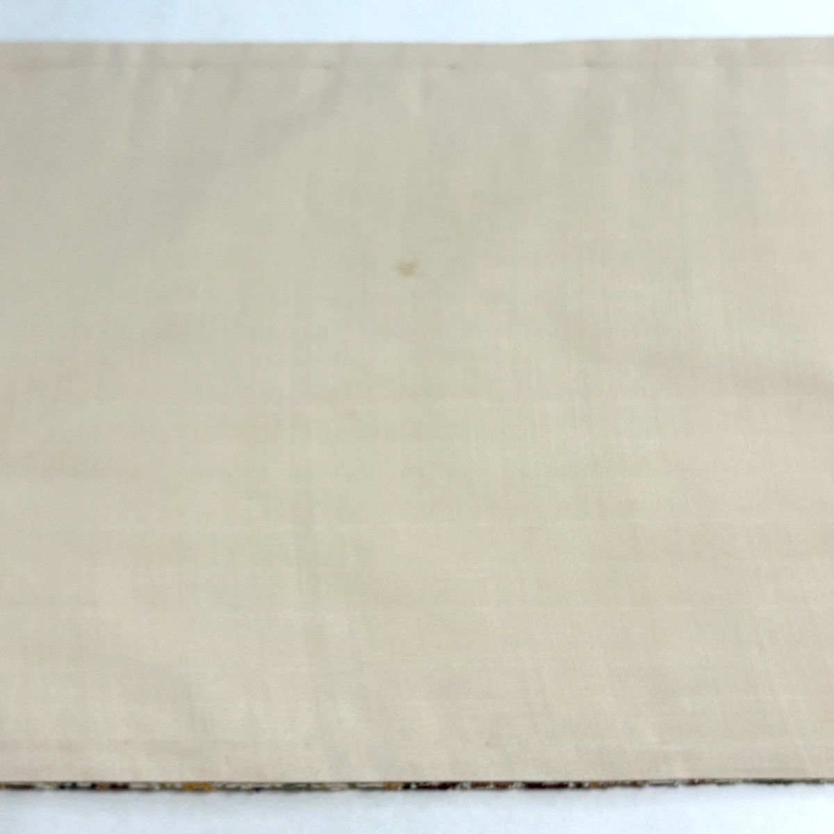  袋帯 菱 花鳥 相良刺繍 金糸 ベージュ 全通 正絹 袋帯 帯