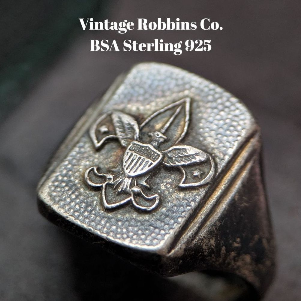 アメリカ 米国 BSA Robbins社製 初期スターリングシルバー製 ヴィンテージリング 1950年代頃 ボーイスカウト USA