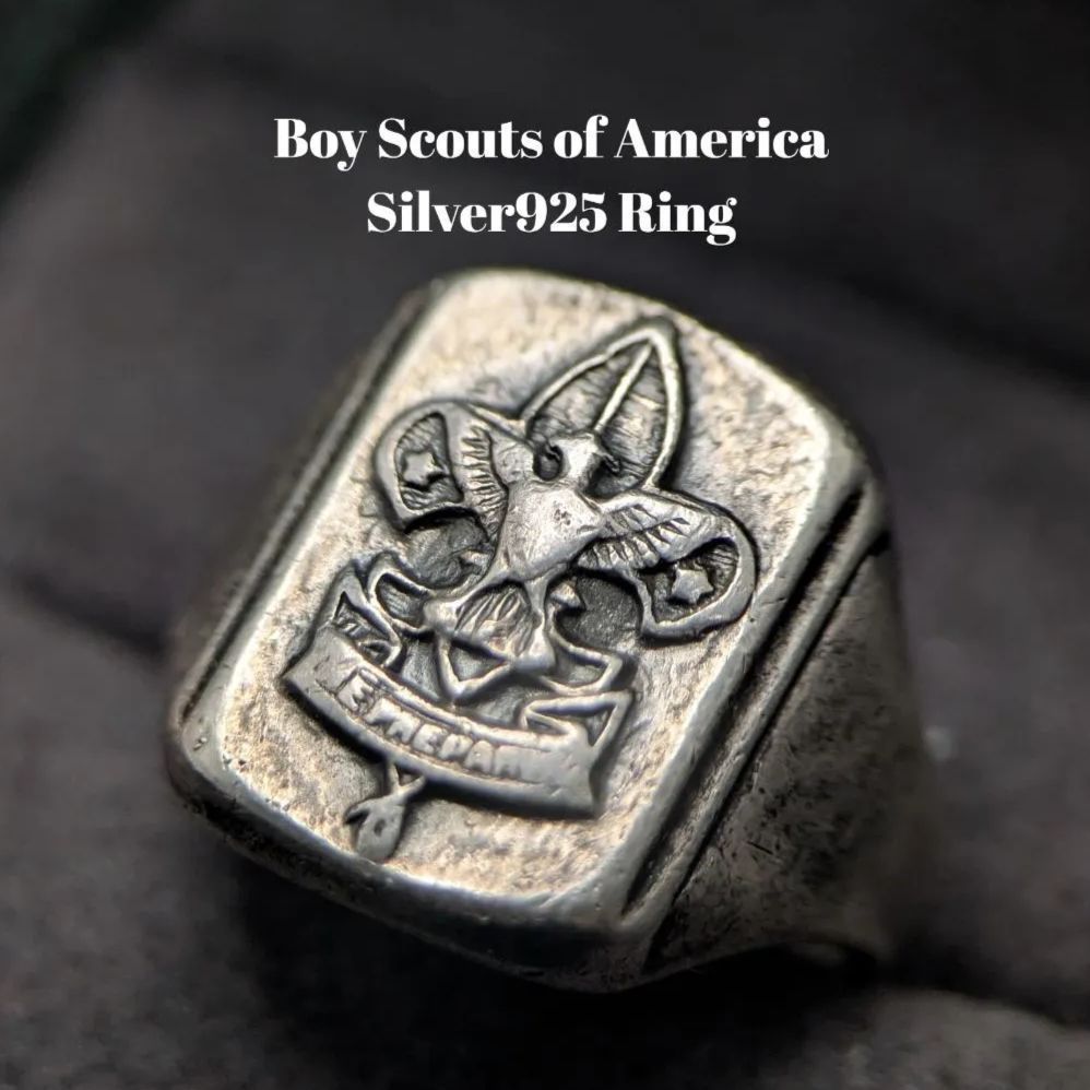 USA アメリカ製 米国 BSA ボーイスカウト スターリングシルバー925 11号 6.8 g Be Prepare