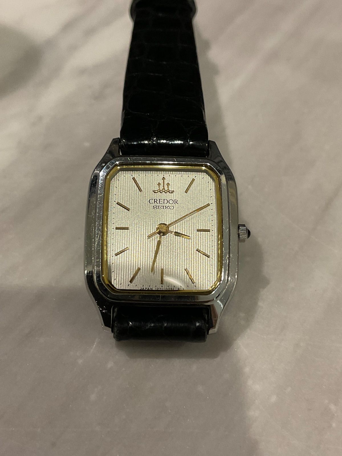 電池交換済み稼働品】CREDOR クレドール シルバー文字盤 クォーツ