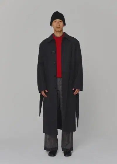 AMOMENTO ロングコート チャコール 韓国 アモーメント シングル ロング コート チャコール - メルカリ