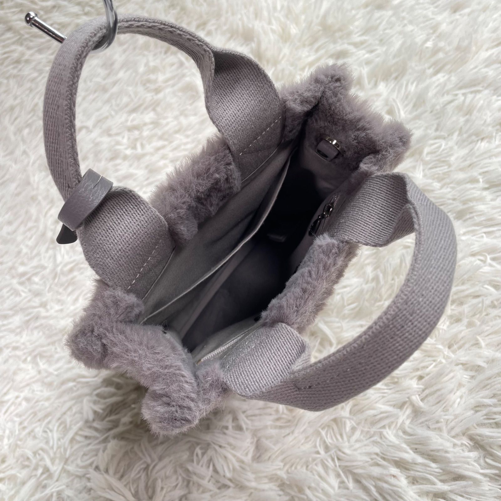 美品 アニエスベー agnes b 2way エコファー トートバッグ 