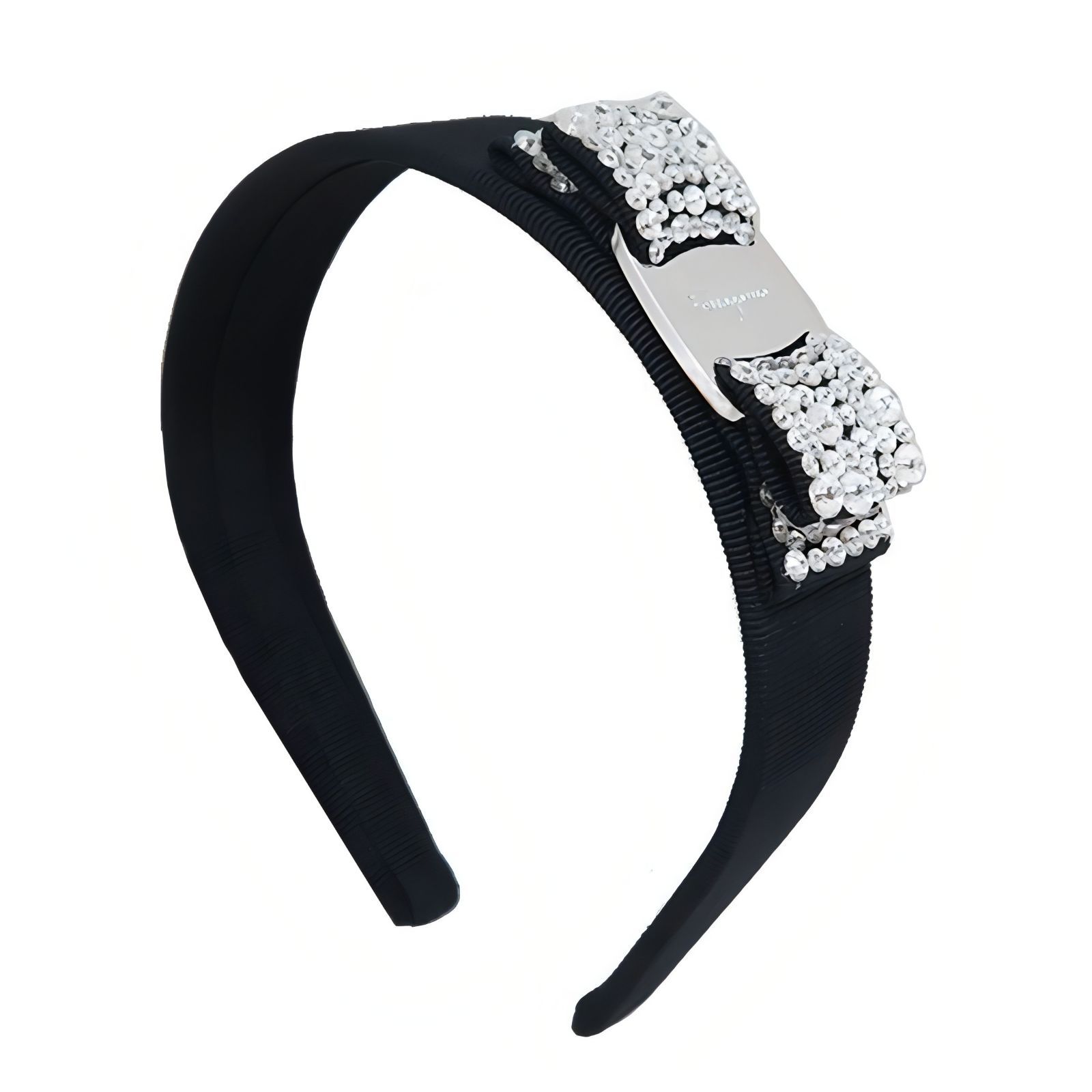 ギフト対応可 フェラガモ FERRAGAMO カチューシャ VARA ヴァラ クリスタル リボン BLACK ブラック レディース ファッション ヘア ブランド おしゃれ 記念 プレゼント ギフト