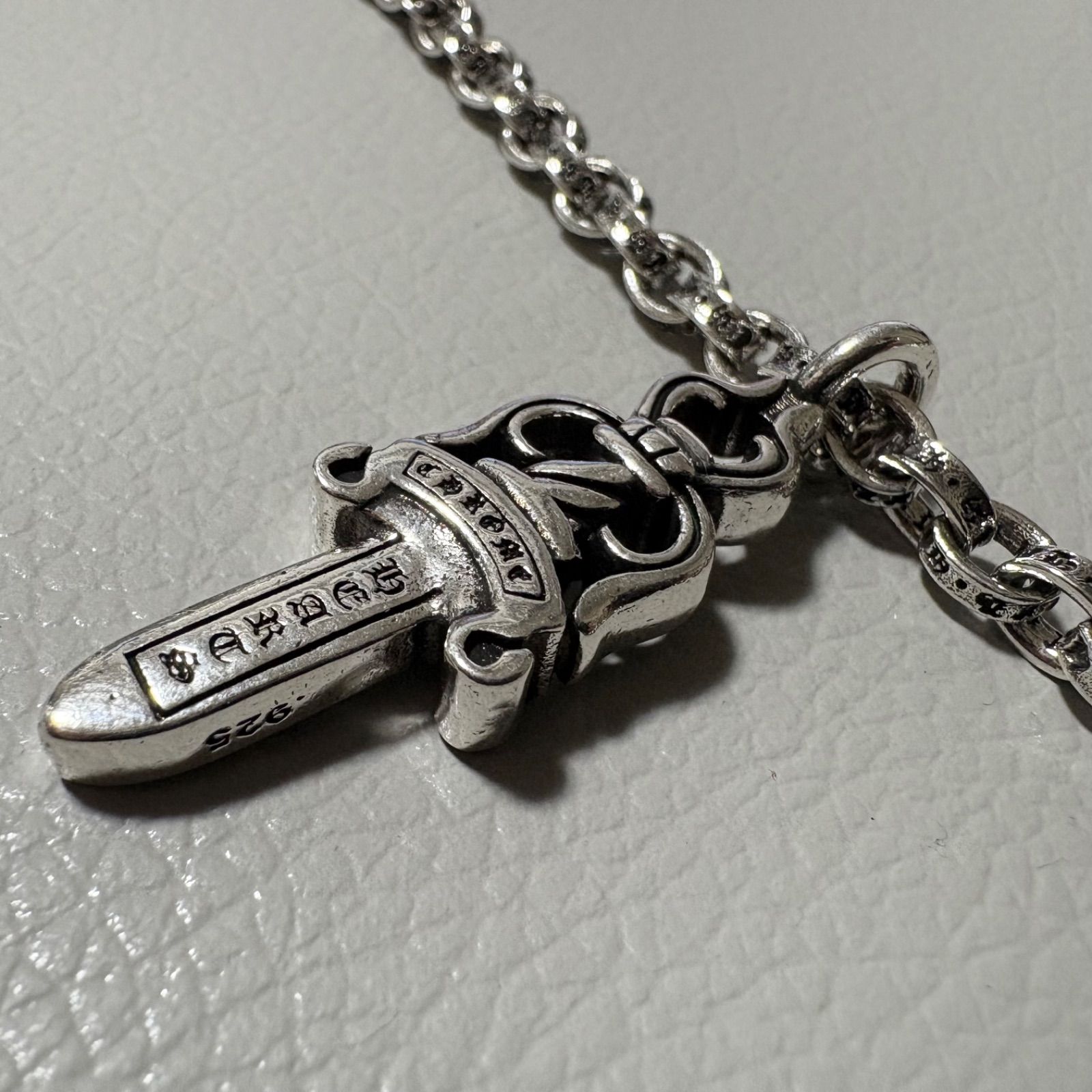 CHROME HEARTS ダブル ダガー ペンダント silver925 ペーパーチェーン