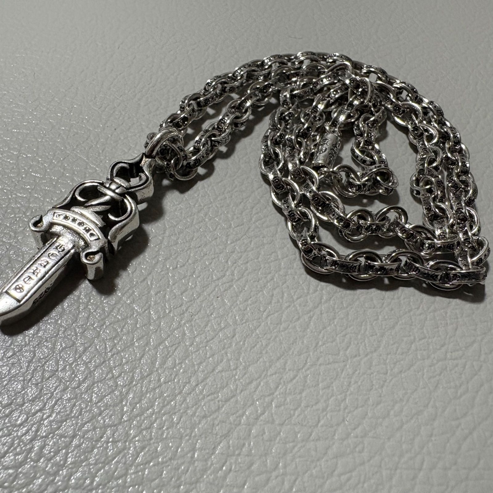 CHROME HEARTS ダブル ダガー ペンダント silver925 ペーパーチェーン