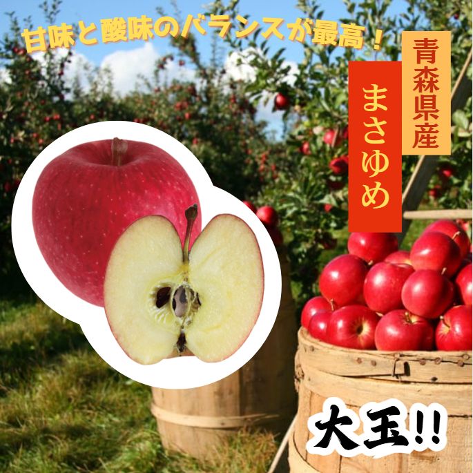 食品 ☆期間限定☆青森県産 まさゆめ 激レア りんご 大玉 6~