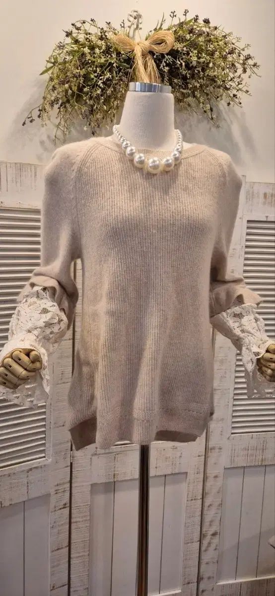 O 2 nd オッズセカンド オートミール ベージュ ウールニット