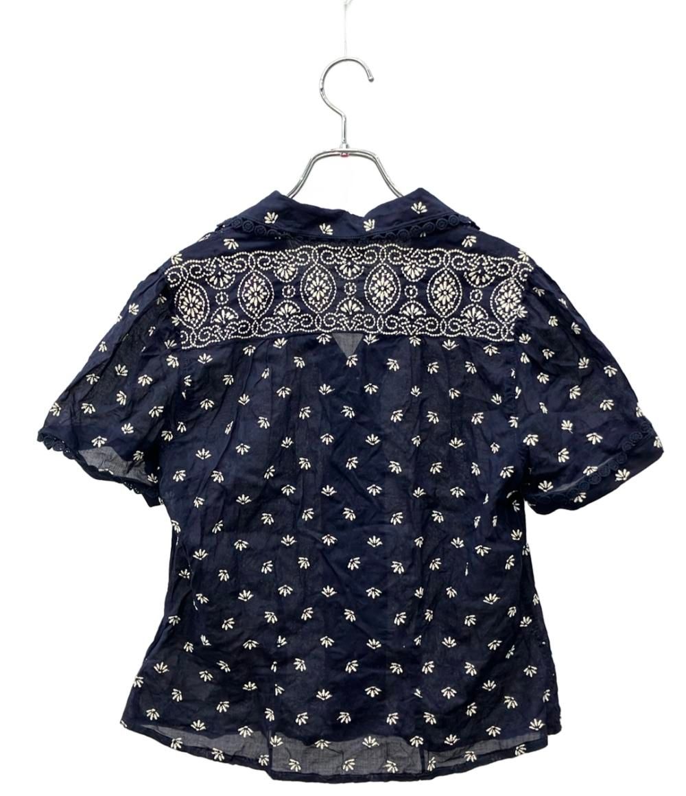 ダブルアールエル 半袖 フローラル刺繍ブラウス レディース SIZE 155 84 A RRL