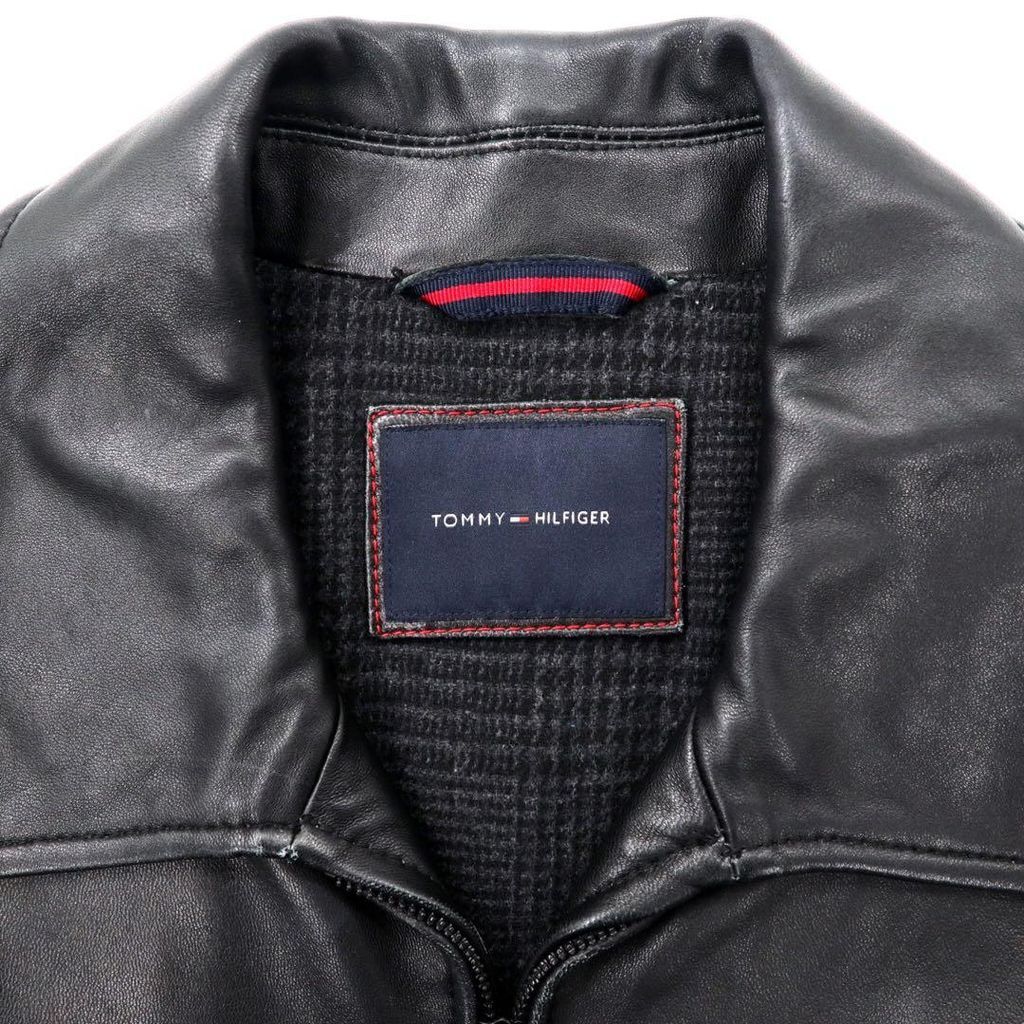TOMMY HILFIGER レザー ライダースジャケット XL ブラック 羊革