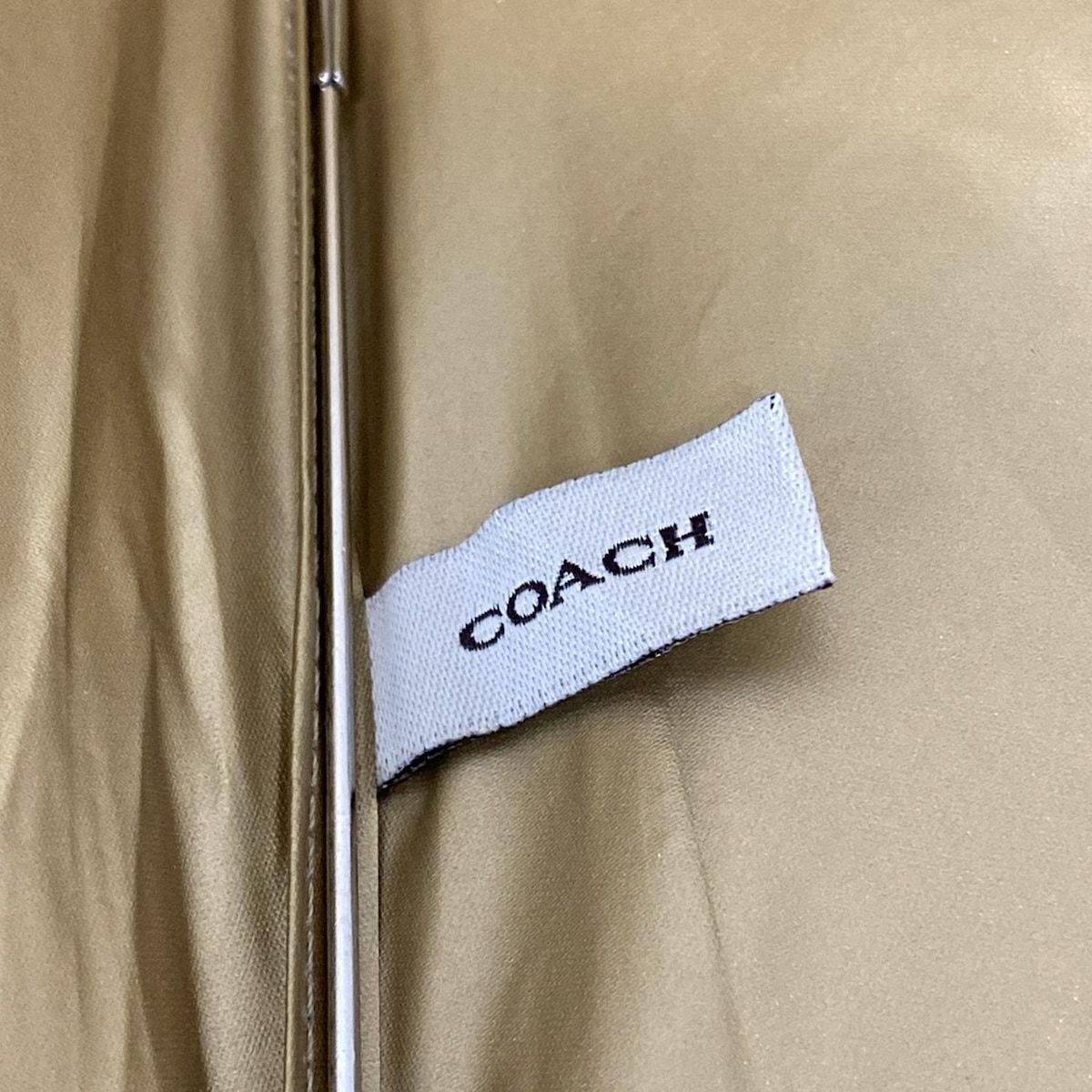 COACH コーチ 折りたたみ傘 カーキ ベージュ ブラウン
