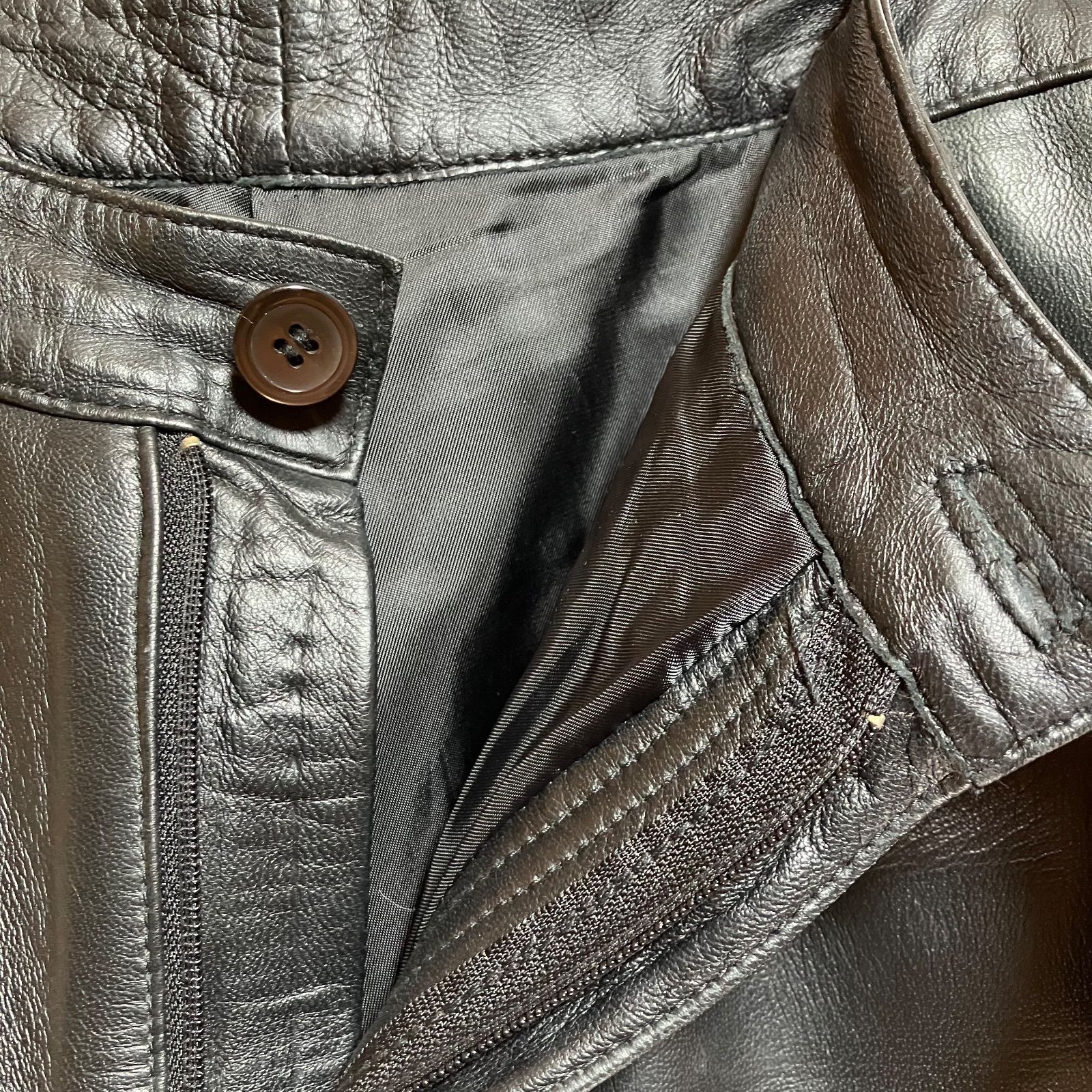 レザー パンツ 羊革 ラムレザー シープスキン 本革 リアルレザー