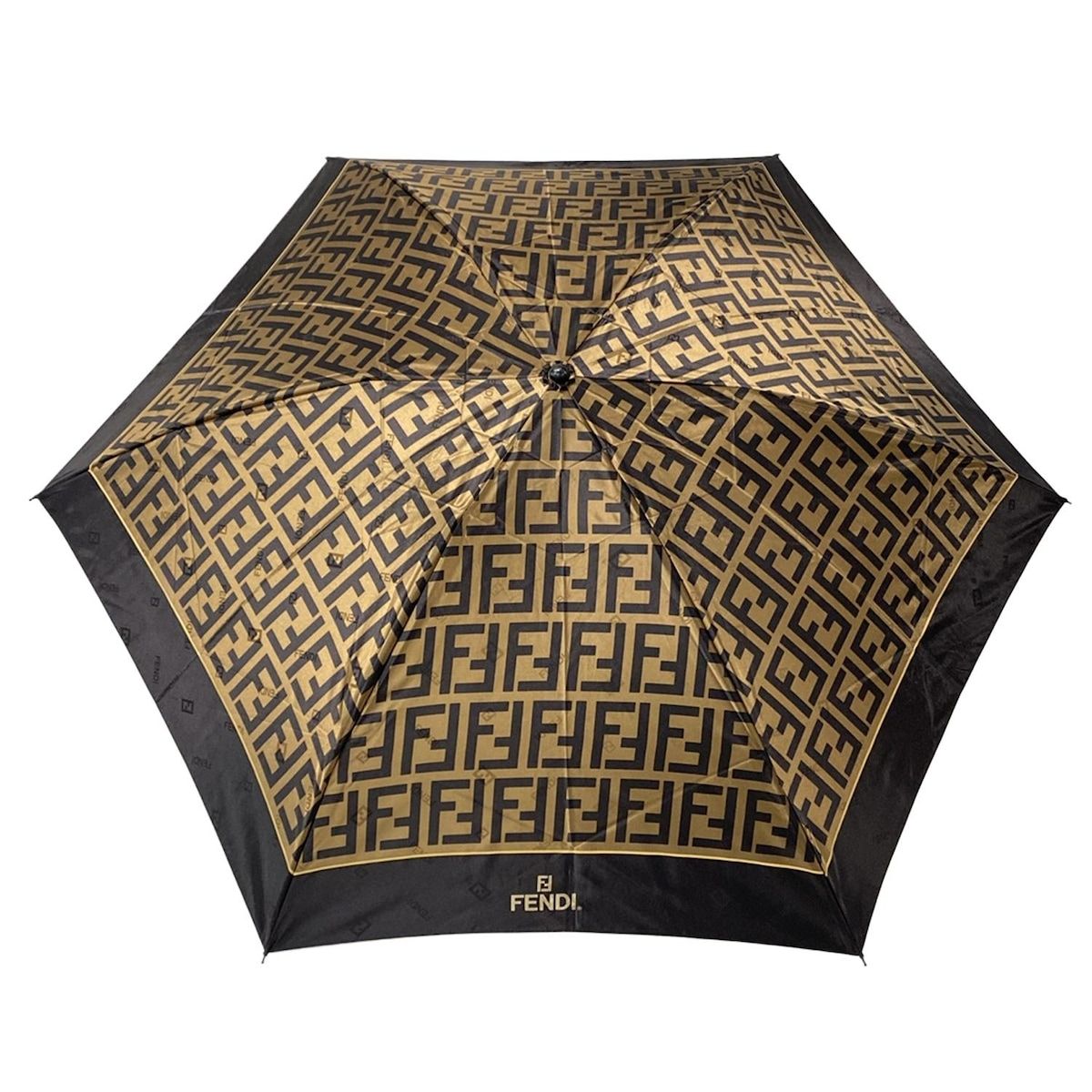 FENDI(フェンディ) 折りたたみ傘 - ライトブラウン×黒 ズッカ柄 - メルカリ