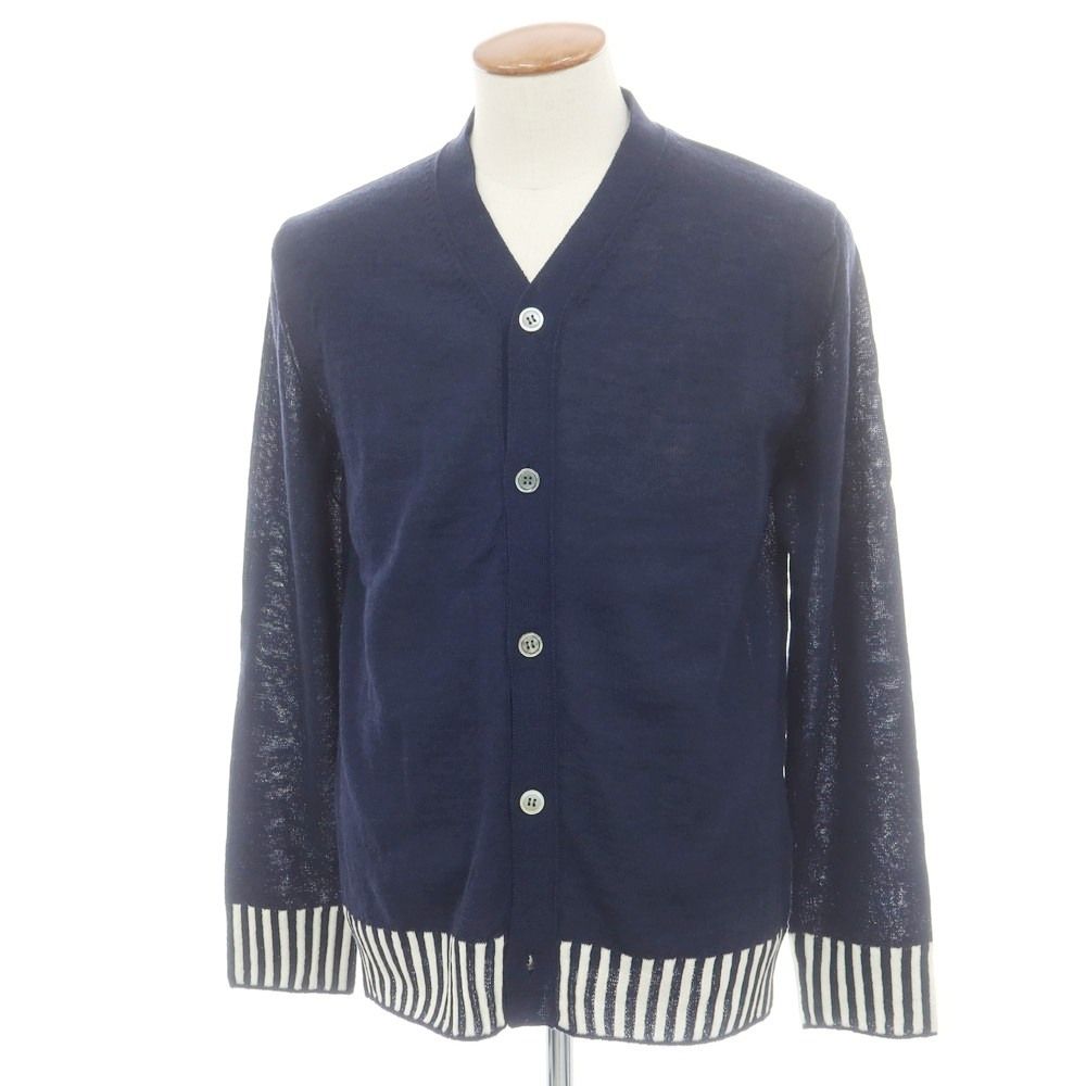 コムデギャルソン オムドゥ COMME des GARCONS HOMME DEUX 春夏 ウール カーディガン ネイビー サイズM メンズ