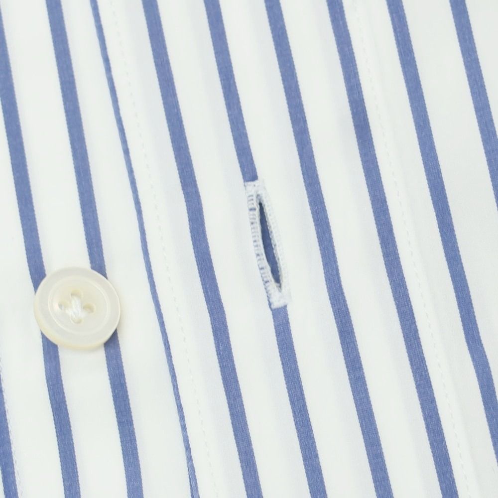 専用【美品】フィナモレ 長袖シャツ コットン ホリゾンタルカラー 白 S 中古】フィナモレ Finamore コットン ストライプ ホリゾンタルカラー