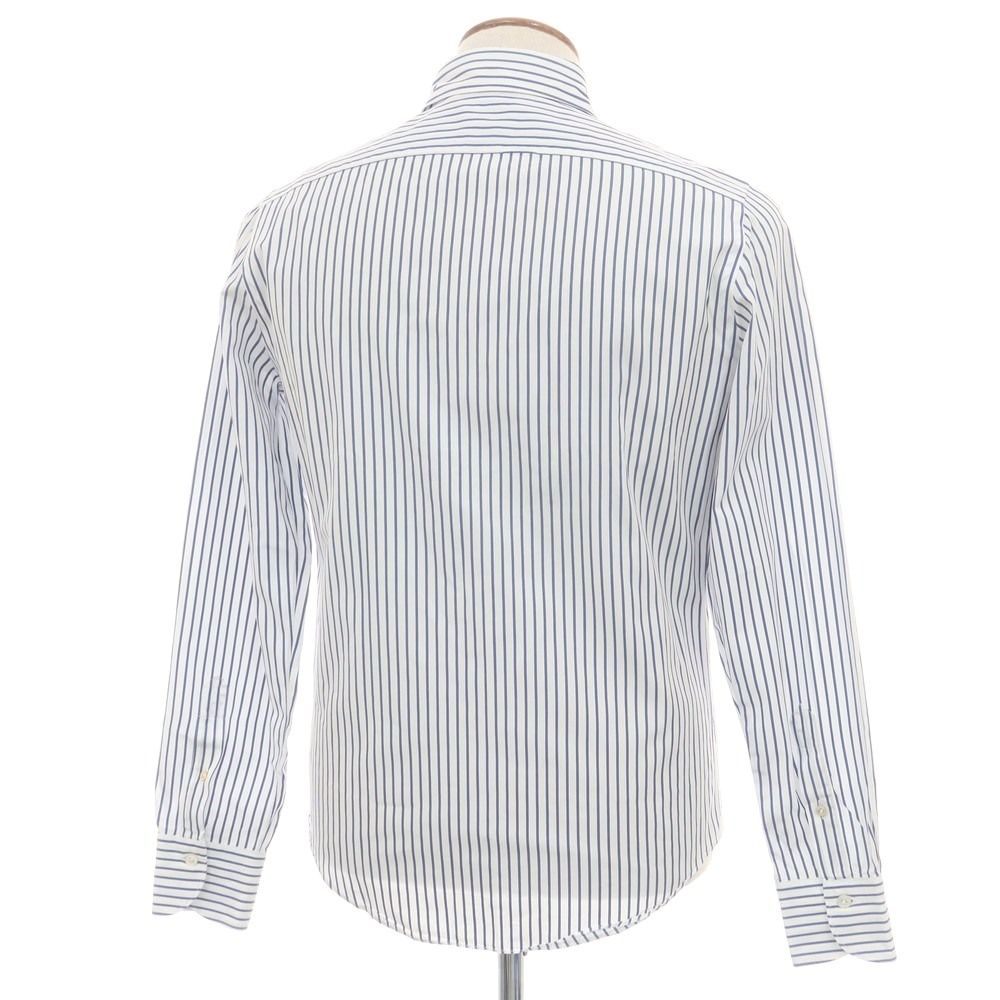 中古】フィナモレ Finamore コットン ストライプ ホリゾンタルカラー