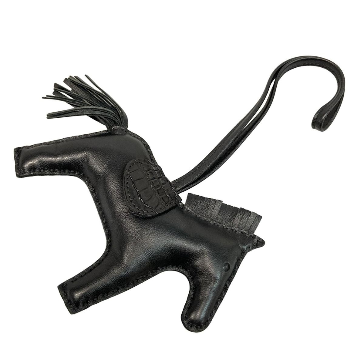 HERMES(エルメス) キーホルダー(チャーム) ロデオチャームタッチMM 黒