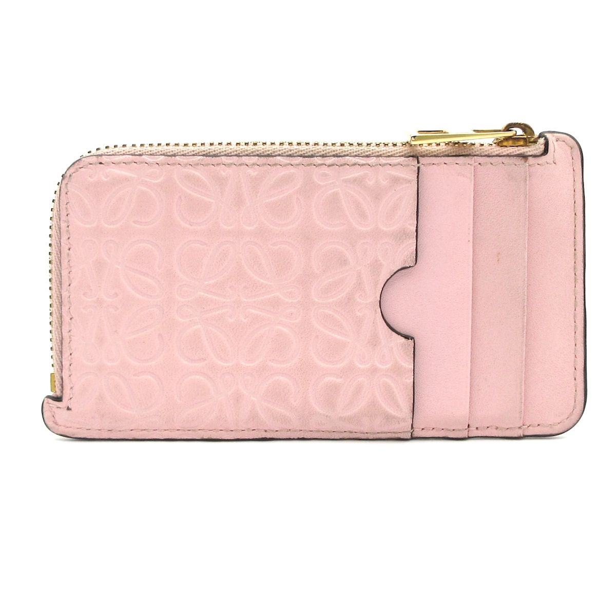 LOEWE(ロエベ) コインケース アナグラム柄 ピンク 型押し加工/カード