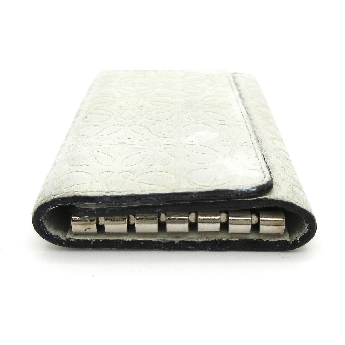 LOEWE(ロエベ) キーケース リピート/アナグラム柄 白 6連フック/型押し