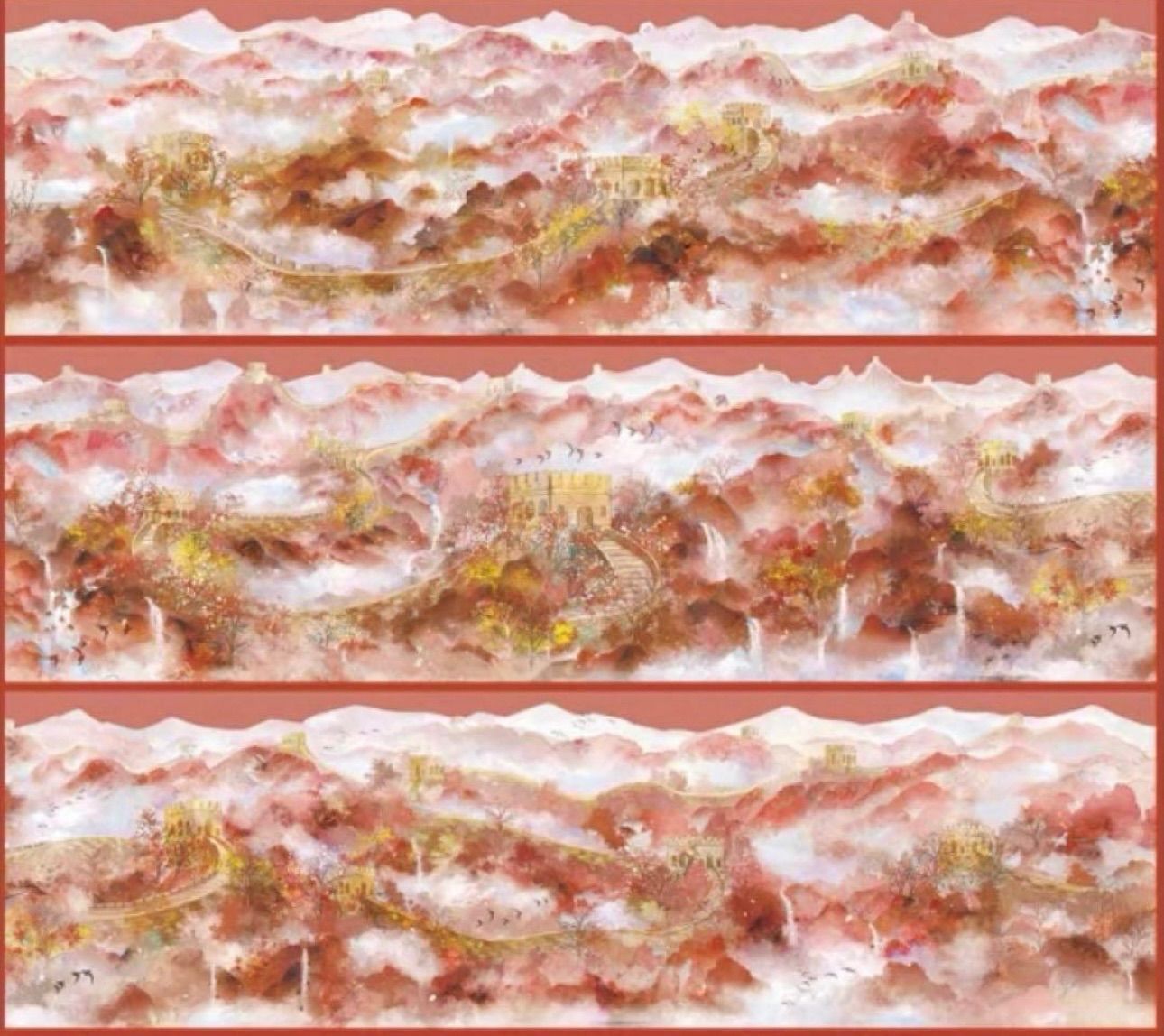  PET 长城枫晚 7 cm×5 m 海外マスキングテープ 海外マステ マスキングテープ テープ マスキングテープ