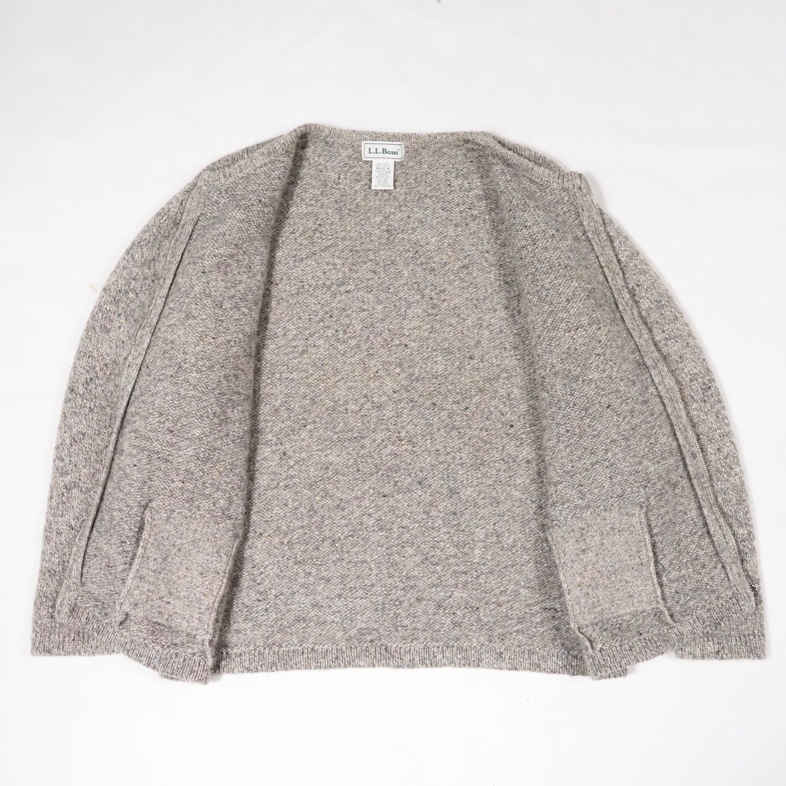 Women's】L.L.Bean Wool×Rayon Zip Up Mix Knit Sweater XL 90s