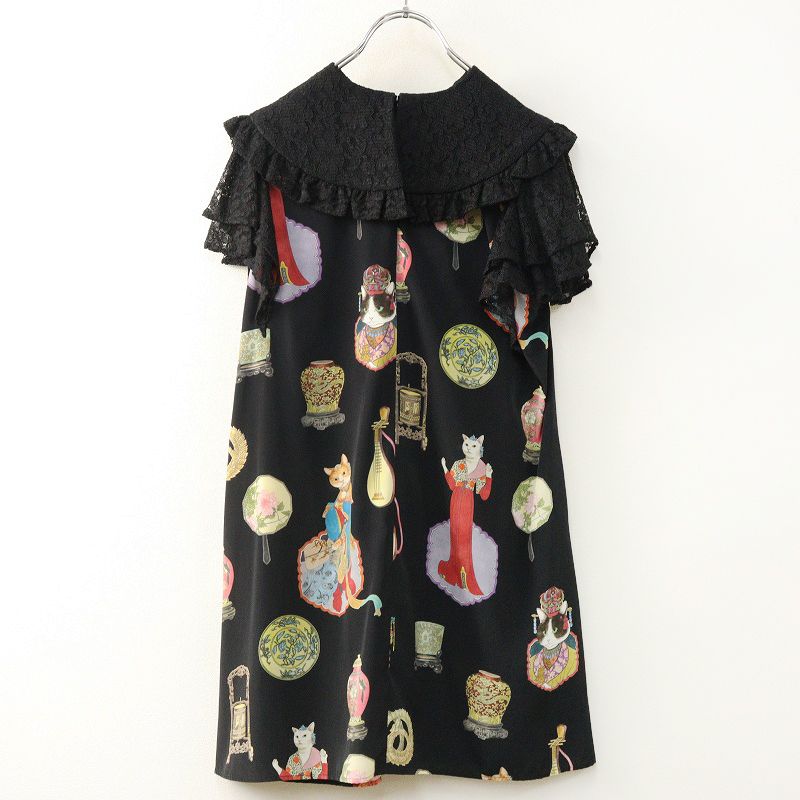 アイテム 2025 AW ロイスクレヨン アンドエルシー Lois CRAYON -ellecy レース ネコワズリブラウス M┃