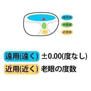 遠近両用メガネ レンズの下だけ老眼鏡 遠用度なし 老眼 +1.00 +1.50 +