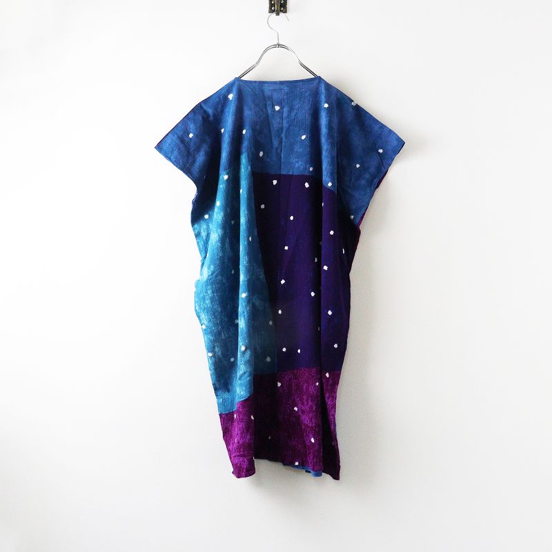 ソウソウ SOU SOU 京都 高島縮 貫頭衣 長方形衣 ほのか＼パープル