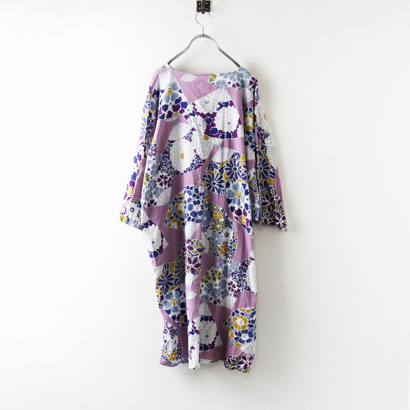 ソウソウ SOU SOU 京都 京型友禅 高島縮 貫頭衣 薙刀長方形衣 扇