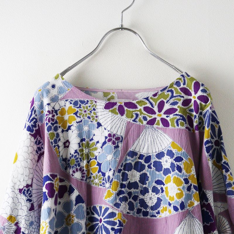 ソウソウ SOU SOU 京都 京型友禅 高島縮 貫頭衣 薙刀長方形衣 扇