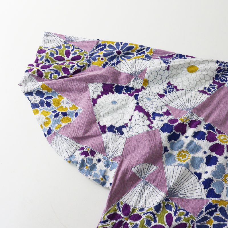 ソウソウ SOU SOU 京都 京型友禅 高島縮 貫頭衣 薙刀長方形衣 扇