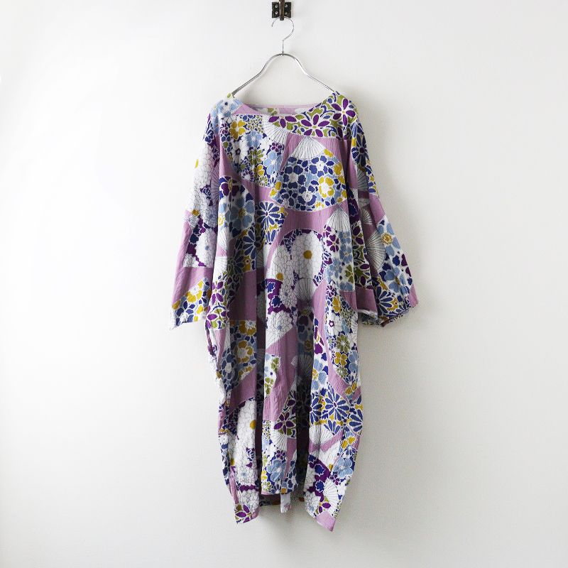 ソウソウ SOU SOU 京都 京型友禅 高島縮 貫頭衣 薙刀長方形衣 扇