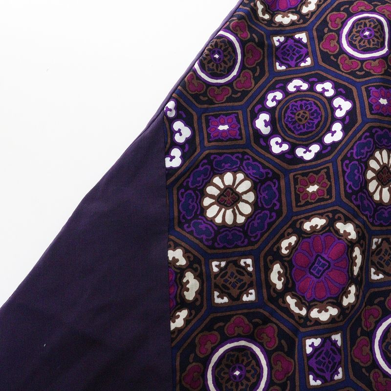 美品 ソウソウ SOU SOU 京都 モスリン 富士 サルエルパンツ 濃紫x華麗