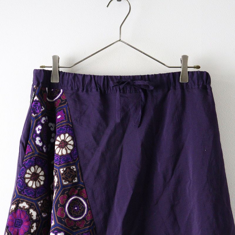 美品 ソウソウ SOU SOU 京都 モスリン 富士 サルエルパンツ 濃紫x華麗