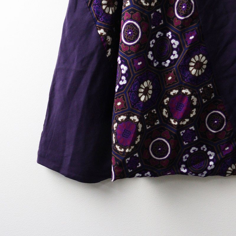 美品 ソウソウ SOU SOU 京都 モスリン 富士 サルエルパンツ 濃紫x華麗