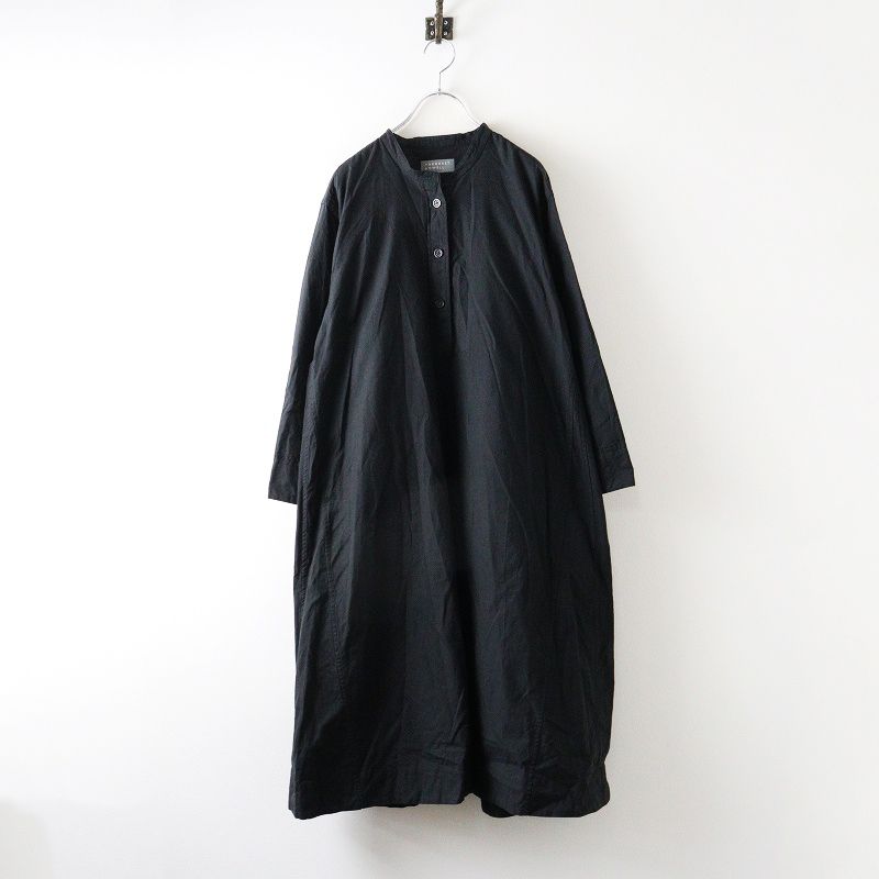MARGARET HOWELL ブラック シャツワンピース 2023AW マーガレットハウエル MARGARET HOWELL コットンカラーレス