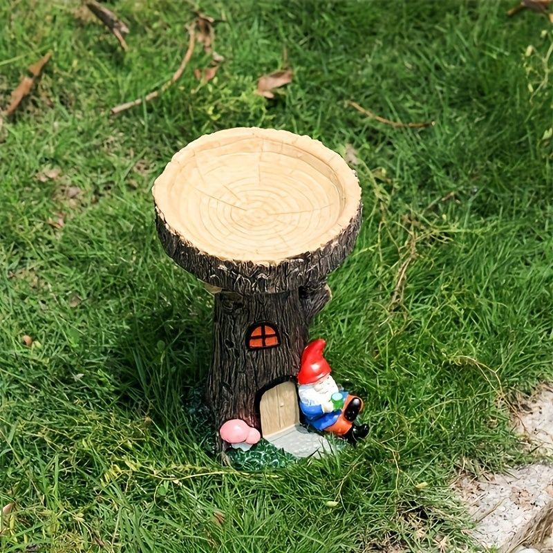 バードフィーダー 小鳥 野鳥 用 給餌器 餌箱 餌台えさ置き 置物 餌入れ 鳥 ガーデンオブジェ インテリア ガーデニング ペット食器 野鳥観察 小人の家 木の家 ツリーハウス バード用品 樹脂 オブジェ ユニークデザイン