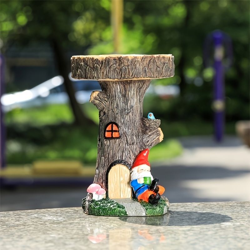 バードフィーダー 小鳥 野鳥 用 給餌器 餌箱 餌台えさ置き 置物 可愛い 餌入れ 鳥 ガーデンオブジェ インテリア ガーデニング ペット食器 野鳥観察 小人の家 木の家 ツリーハウス バード用品 樹脂 オブジェ ユニークデザイン