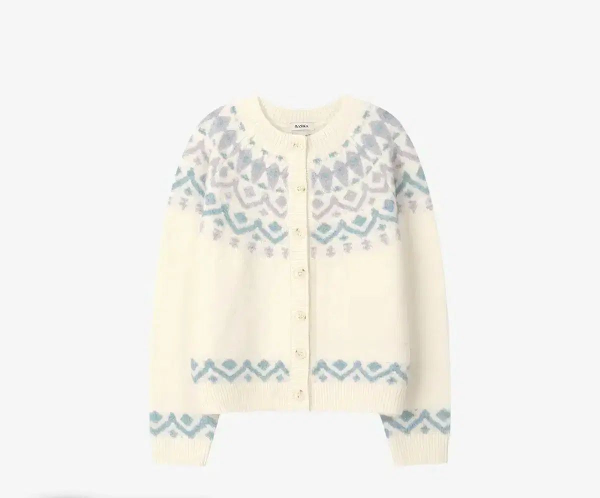 バシカ ジャカード ラウンドネック カーディガン デザイナーブランド