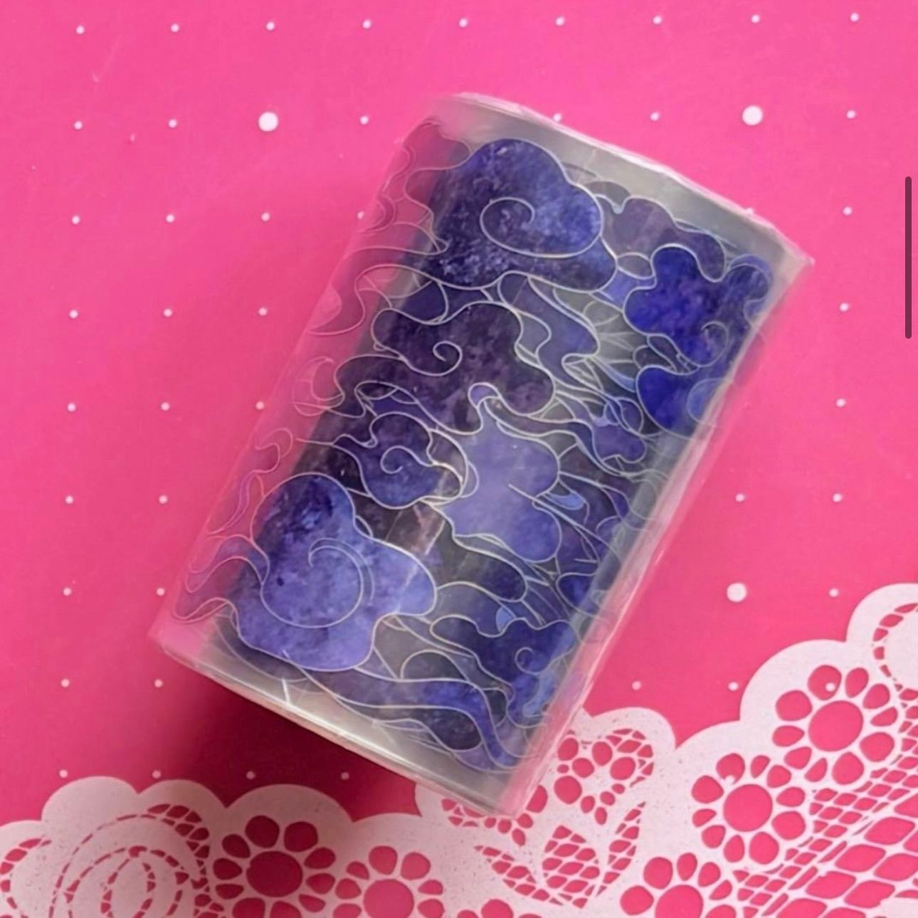 镭射银 勾连·深紫 6 cm×5 m 100 cm loop 海外マスキングテープ マスキングテープ 雲 煙