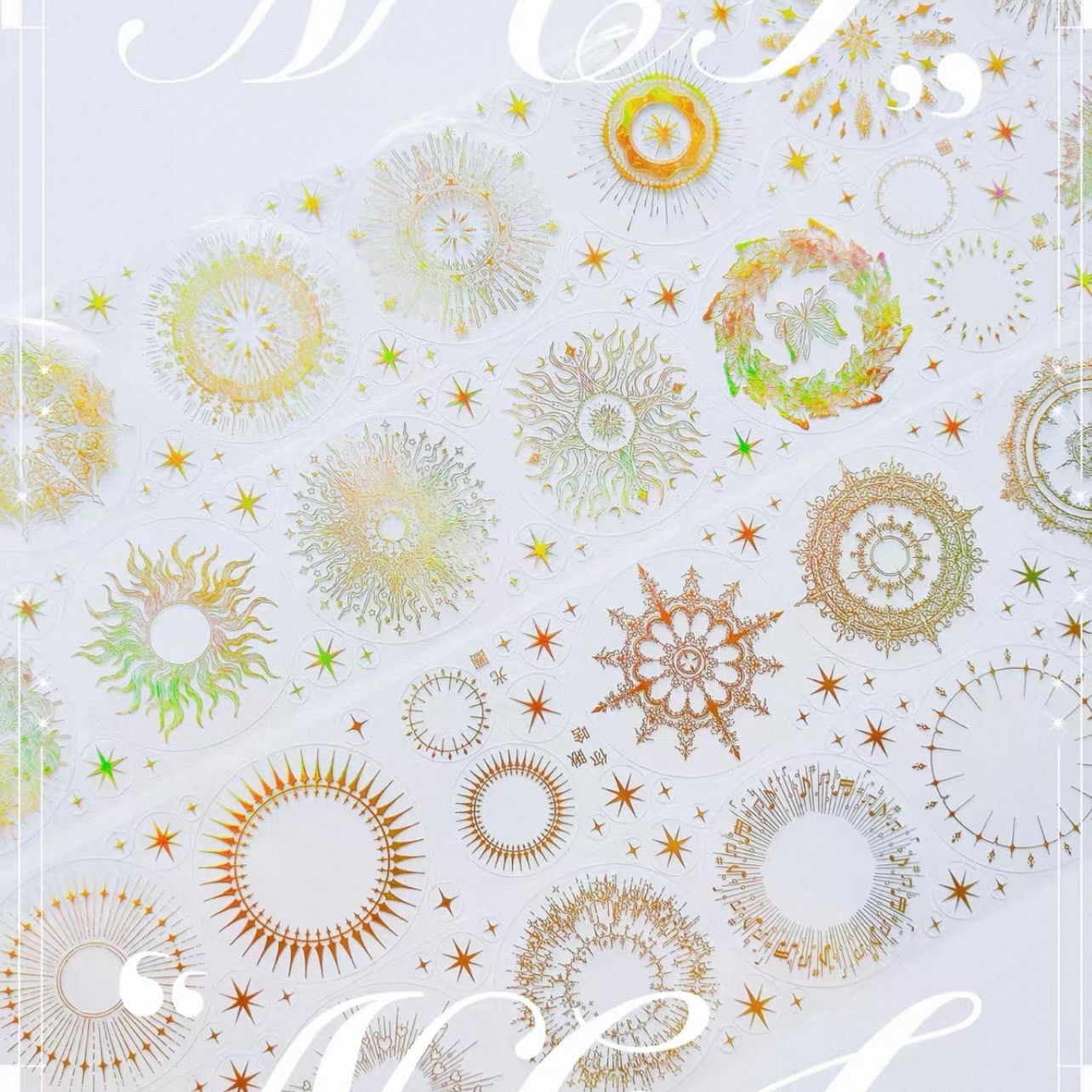 镭射银 镭射金 光圈 ダイカット加工 2巻セット 8 cm×3 m 300 cm loop 海外マスキングテープ 海外マステ 装飾